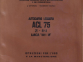 Autocarro ACL 75 - Betriebsanleitung - italienisch - 1978 Änderung März 1984