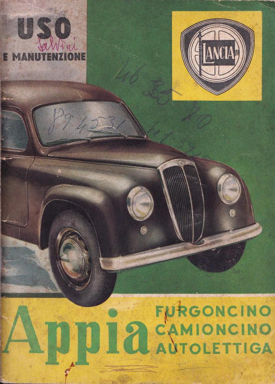 Appia Furgoncino/Camioncino/Autolettiga - Betriebsanleitung - italienisch - 1.Ausgabe Juni 1954