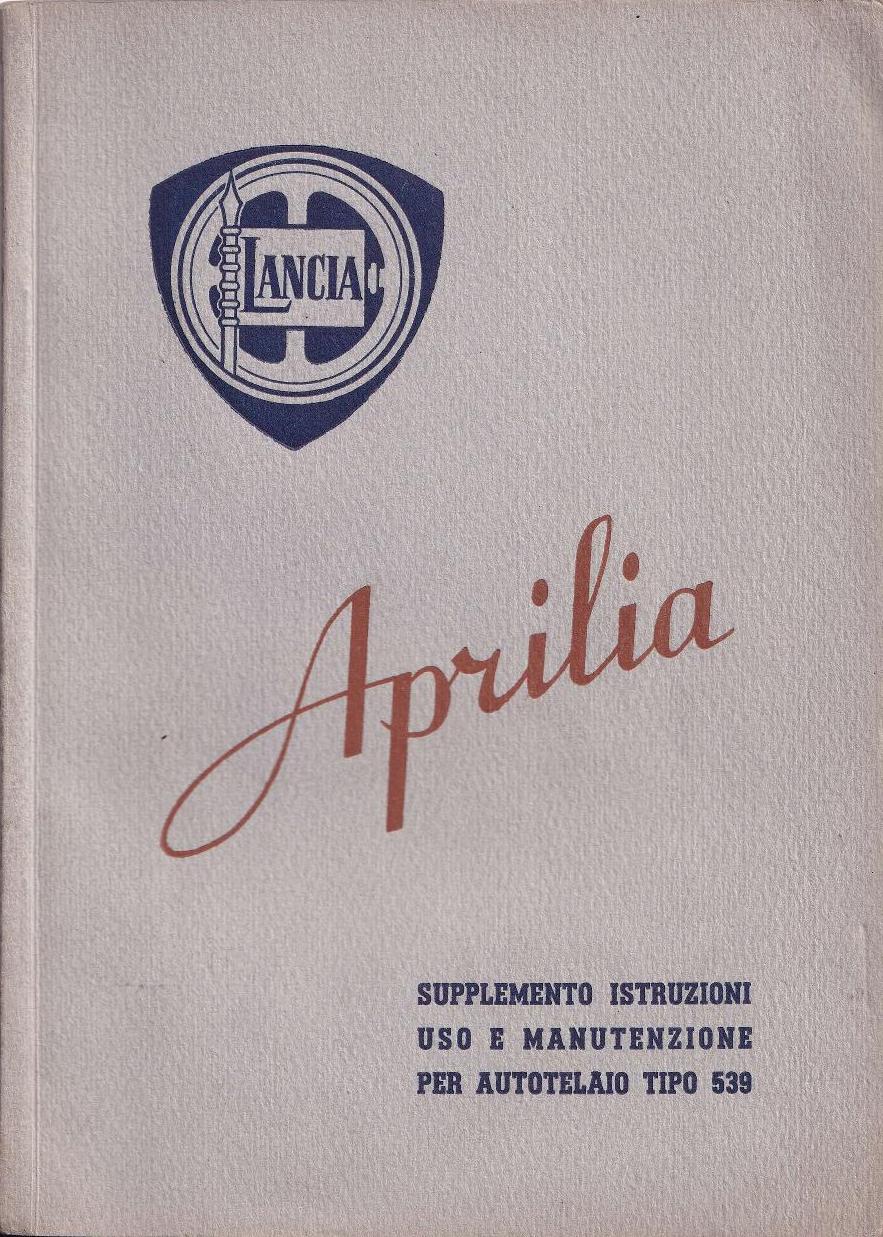 Aprilia Tipo 539 - Ergänzung Betriebsanleitung - italienisch - 1.Ausgabe November 1946