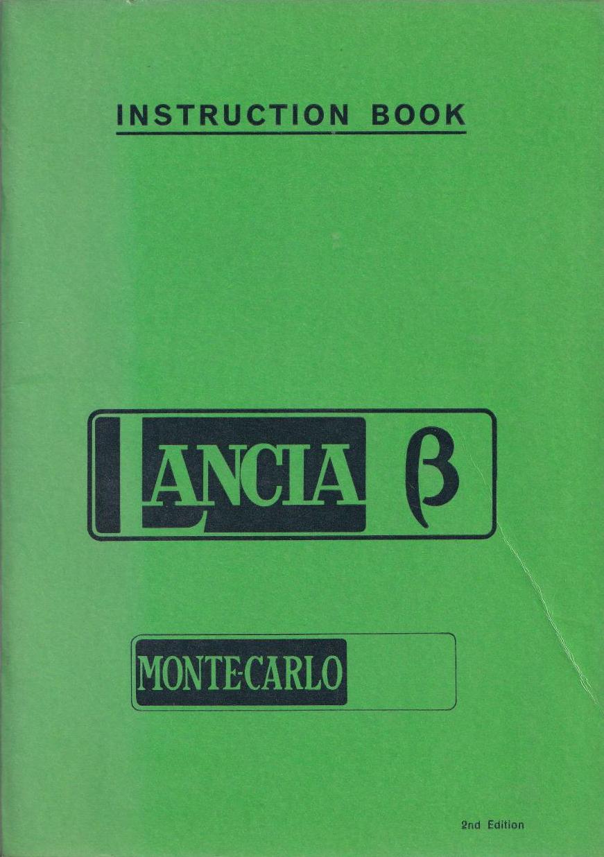 Beta Montecarlo - Betriebsanleitung - englisch - 2.Ausgabe Juli 1976