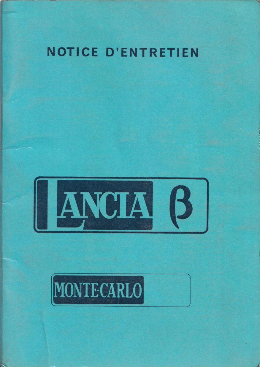 Beta Montecarlo - Betriebsanleitung - französisch - Juli 1975