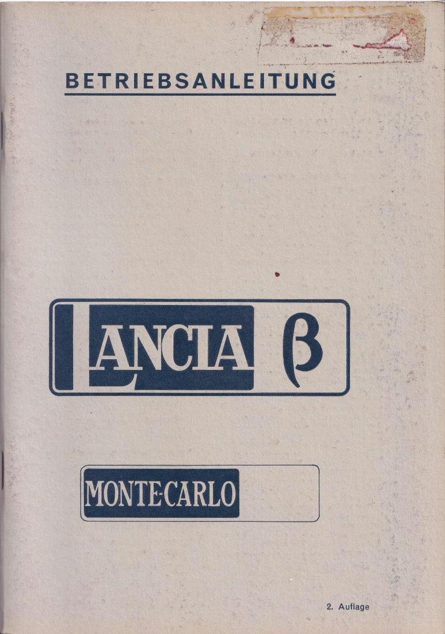 Beta Montecarlo - Betriebsanleitung - deutsch - 2.Ausgabe Juli 1976