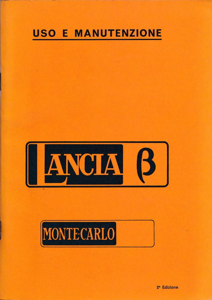 Beta Montecarlo - Betriebsanleitung - italienisch - 2.Ausgabe Juli 1976