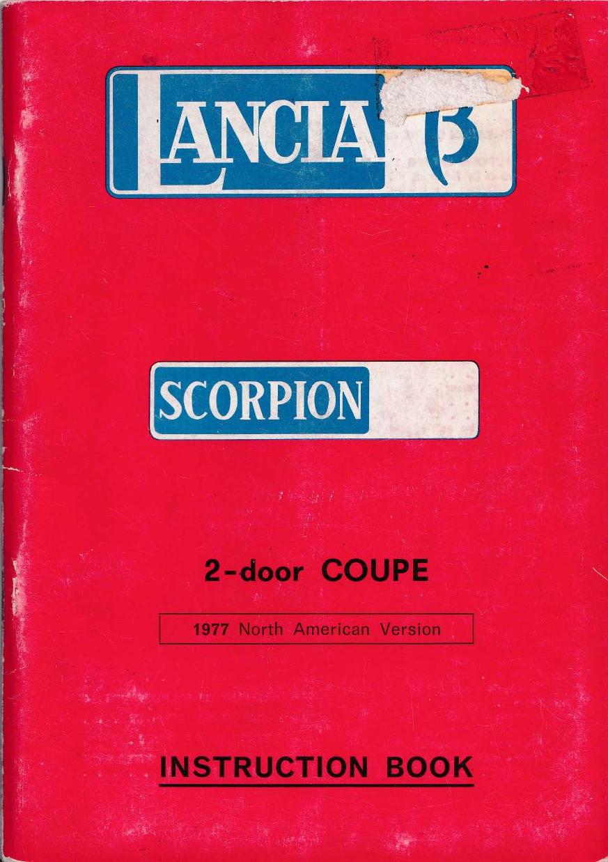 Beta Scorpion - Betriebsanleitung - englisch - Oktober 1976