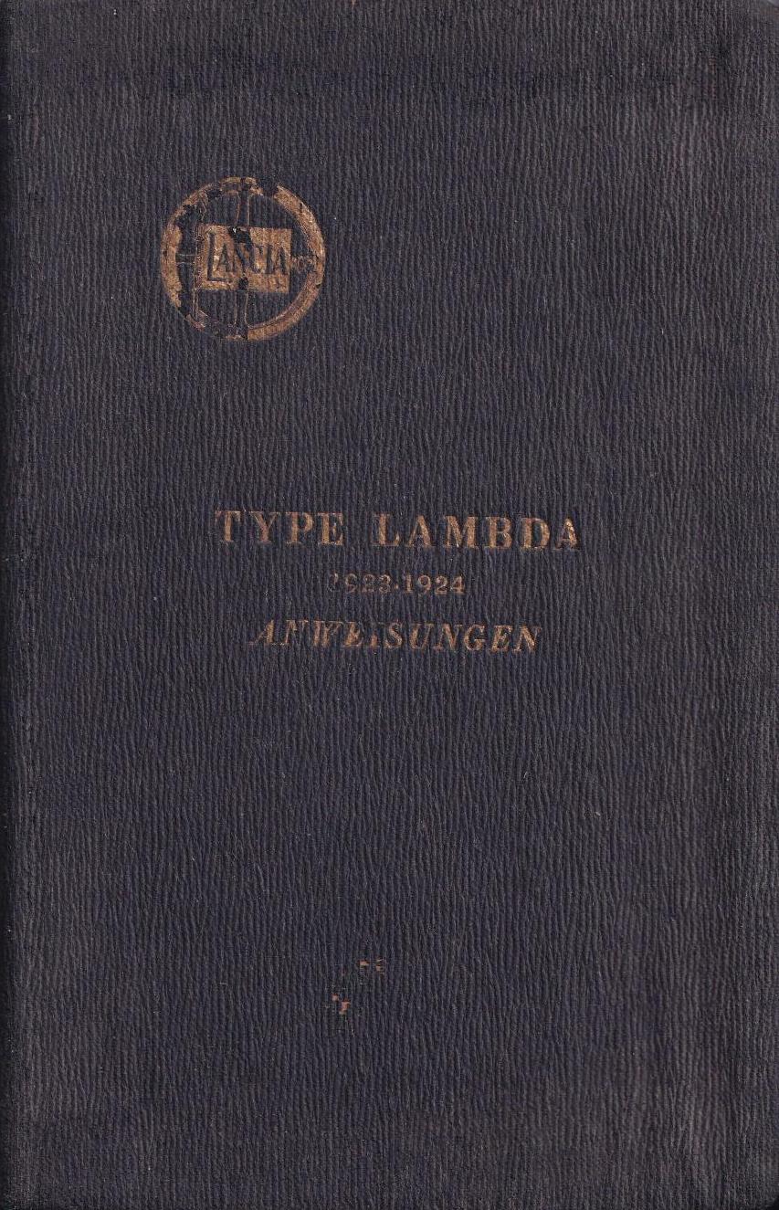 Lambda 1923 + 1924 - Betriebsanleitung - deutsch - 1.Ausgabe Juni 1924