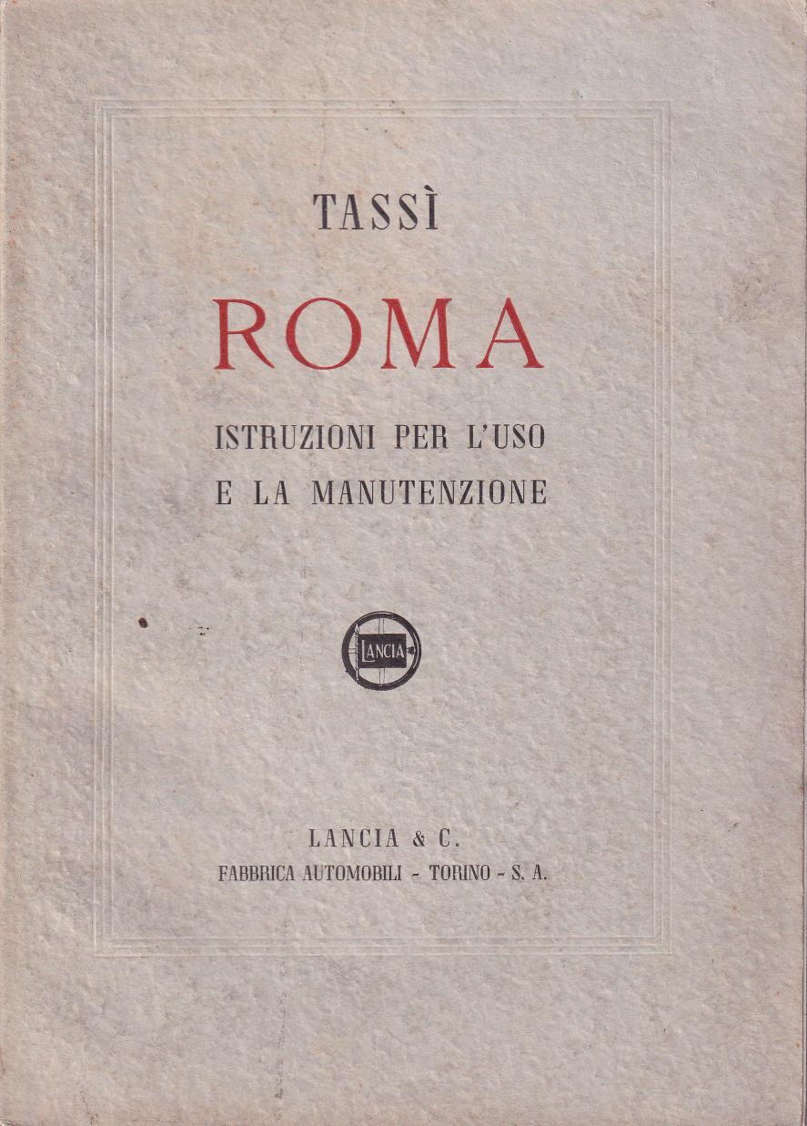 Tassi Roma (Ardea) - Betriebsanleitung - italienisch - Juni 1941
