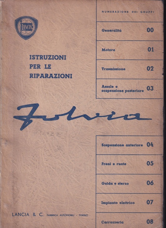 Fulvia - Werkstatthandbuch - italienisch- Dezember 1966