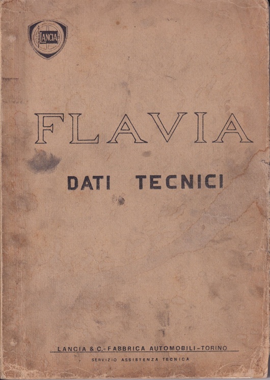 Flavia - Technische Daten - Techn. Kundendienst - italienisch - 1. Ausgabe Mai 1971