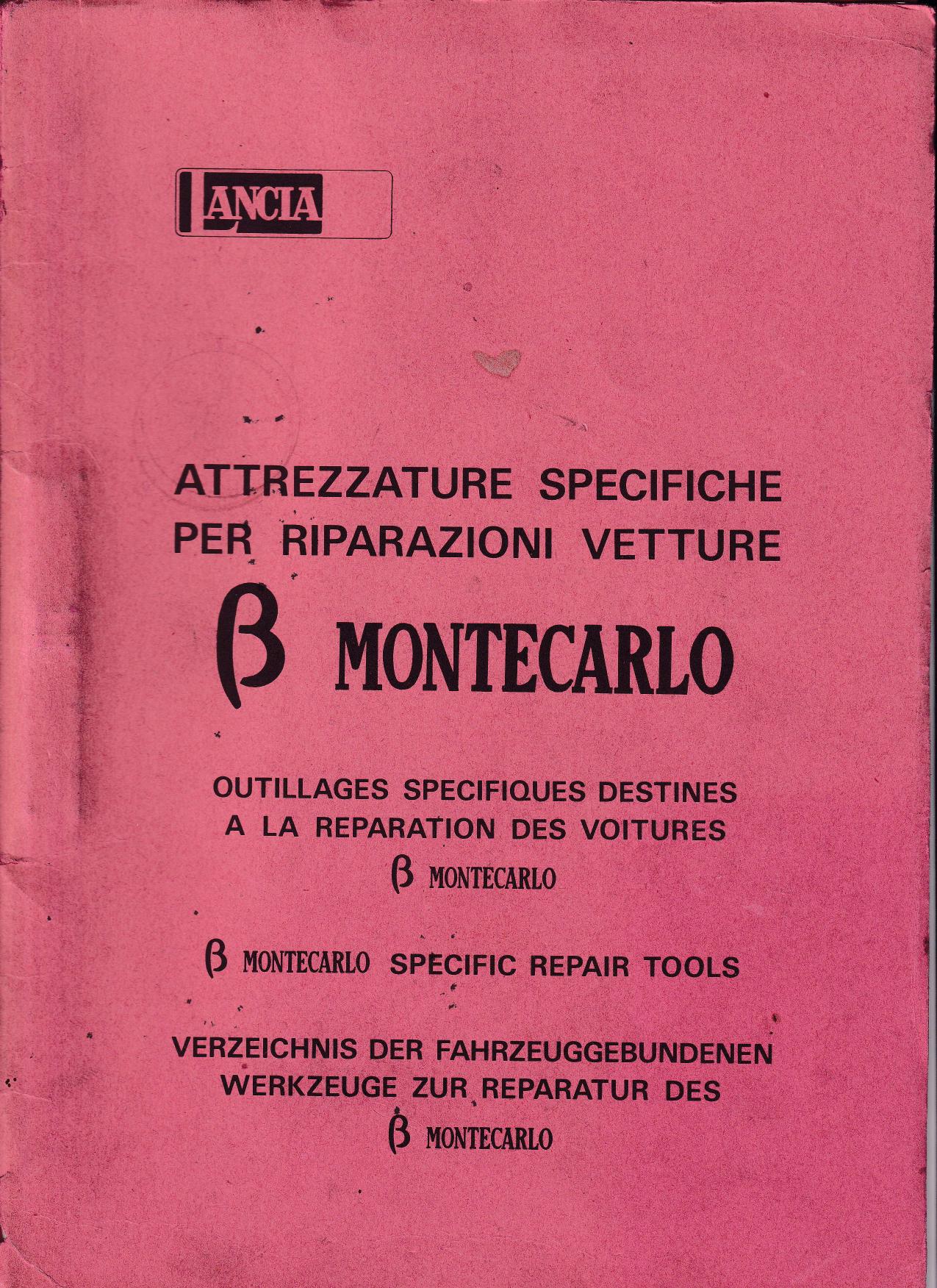Beta Montecarlo - Werkzeuge - ital., franz., engl., deut. - 1. Ausgabe 1976