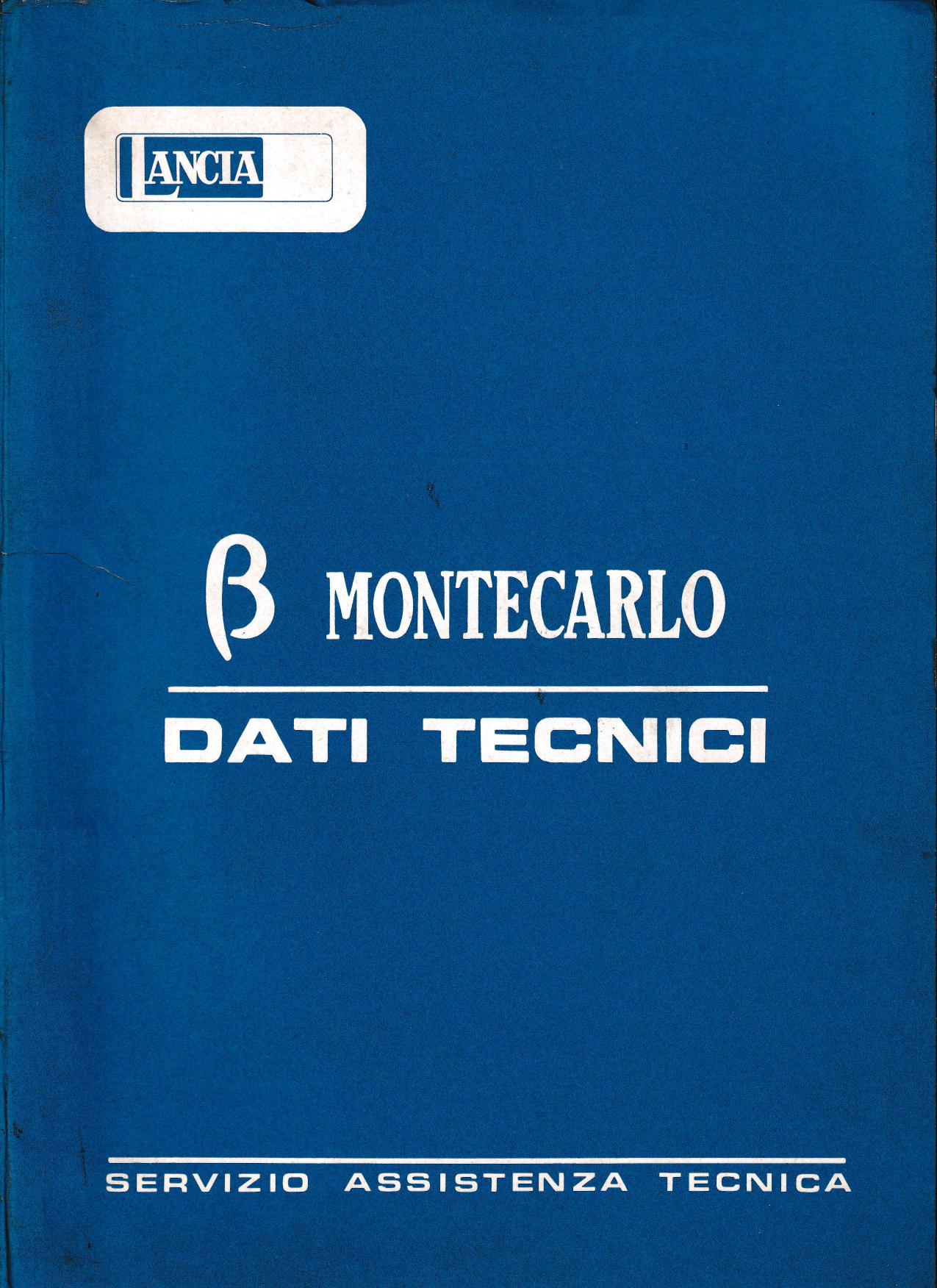 Beta Montecarlo - Technische Daten - Techn. Kundendienst - italienisch - November 1975