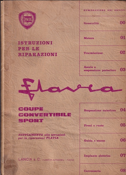 Flavia 815 - Werkstatthandbuch - Ergänzung - italienisch - 1. Ausgabe April 1963