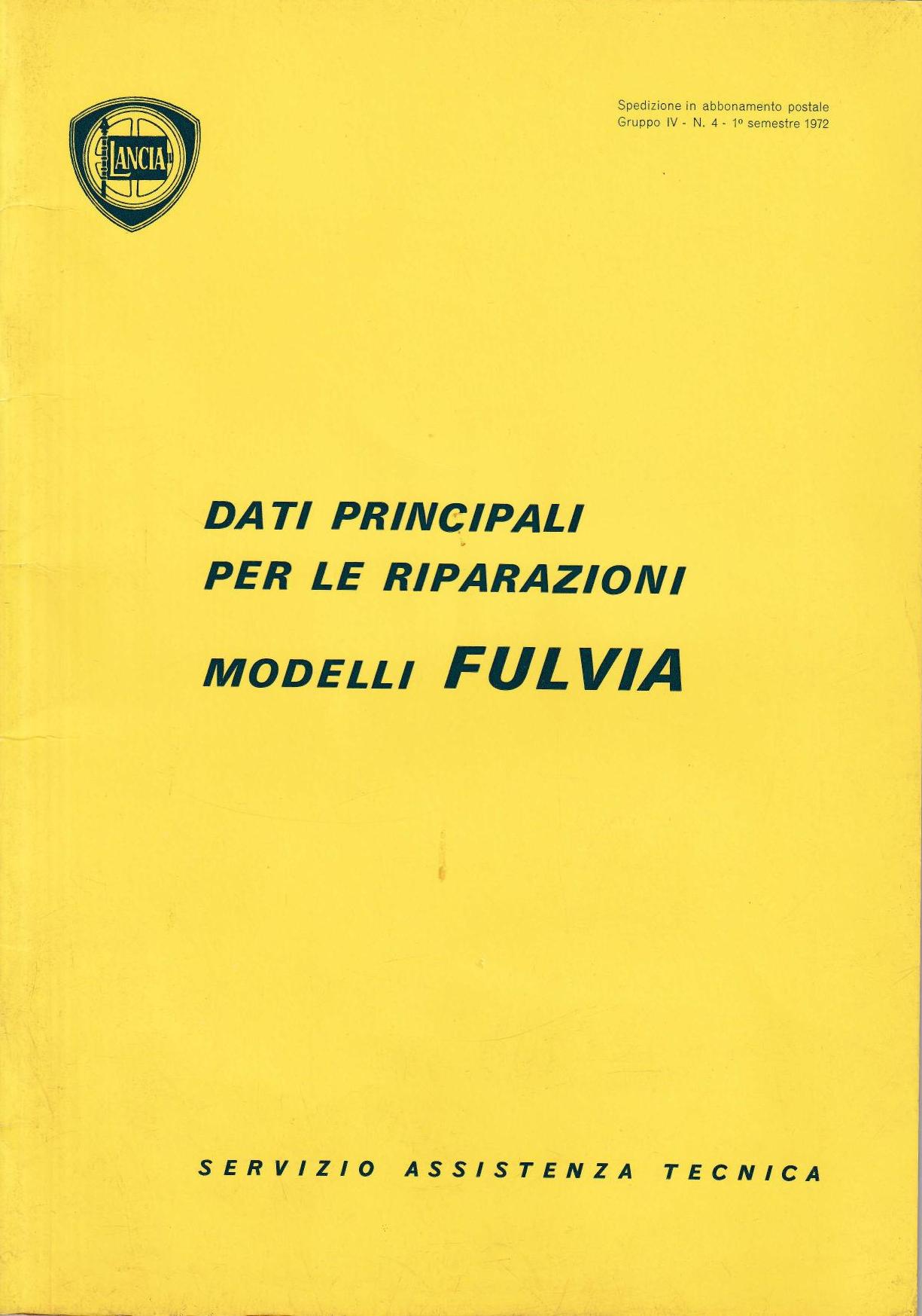 Fulvia - Reparaturanleitung - italienisch - Dezember 1971