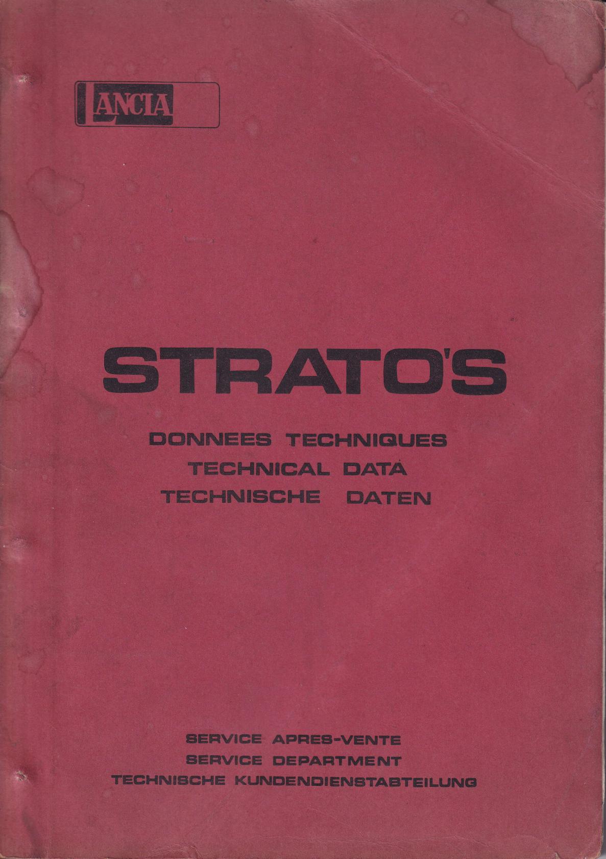 Stratos - Technische Daten - franz, ital, deutsch - 1.Ausgabe März 1975