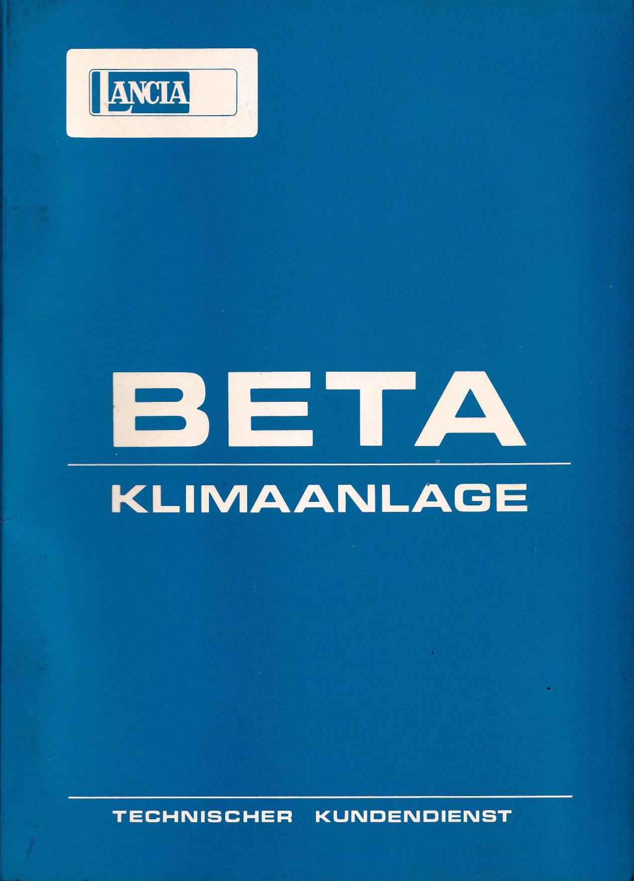 Beta - Klimaanlage - Techn. Kundendienst - deutsch - 2. Ausgabe Februar 1975