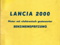 Lancia 2000 - Benzineinspritzung - Techn. Kundendienst - deutsch - März 1972