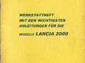 Lancia 2000 - Werkstattheft - Techn. Kundendienst - deutsch - Juni 1973