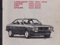 Beta Limousine, Coupé, HPE, Spider - Werkstattheft 