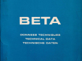 Beta - Technische Daten - Techn. Kundendienst - französisch, englisch, deutsch - 1. Ausgabe März 1973
