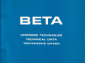 Beta - Technische Daten - Techn. Kundendienst - französisch, englisch, deutsch - 2. Ausgabe Juni 1974