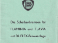 Scheibenbremsen für Flaminia und Flavia mit Duplex Bremsanlage - 2. Ausgabe - April 1963