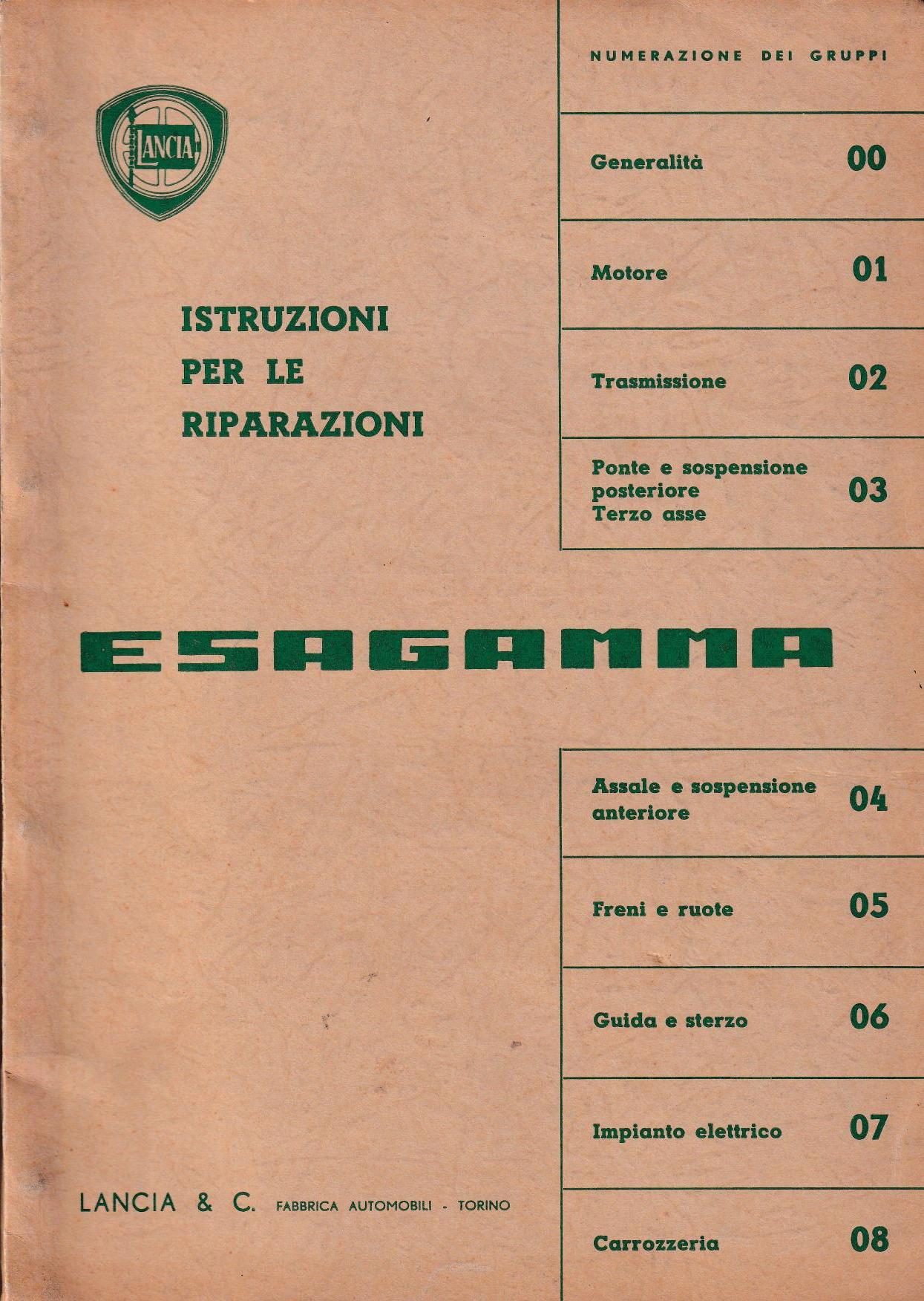 Esagamma - Werkstatthandbuch - italienisch - 1.Ausgabe Dezember 1963