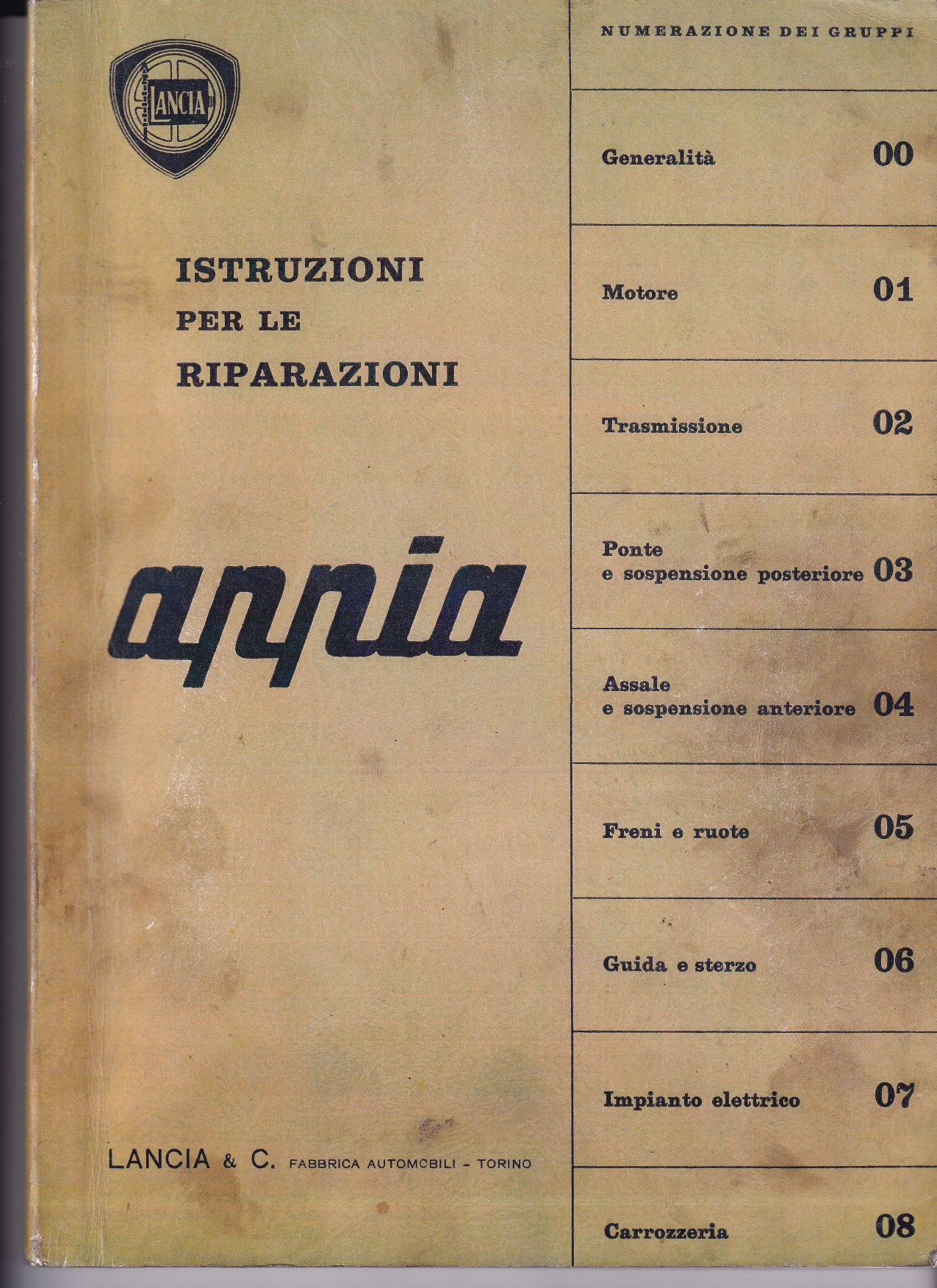 Appia - Werkstatthandbuch - italienisch - 1962