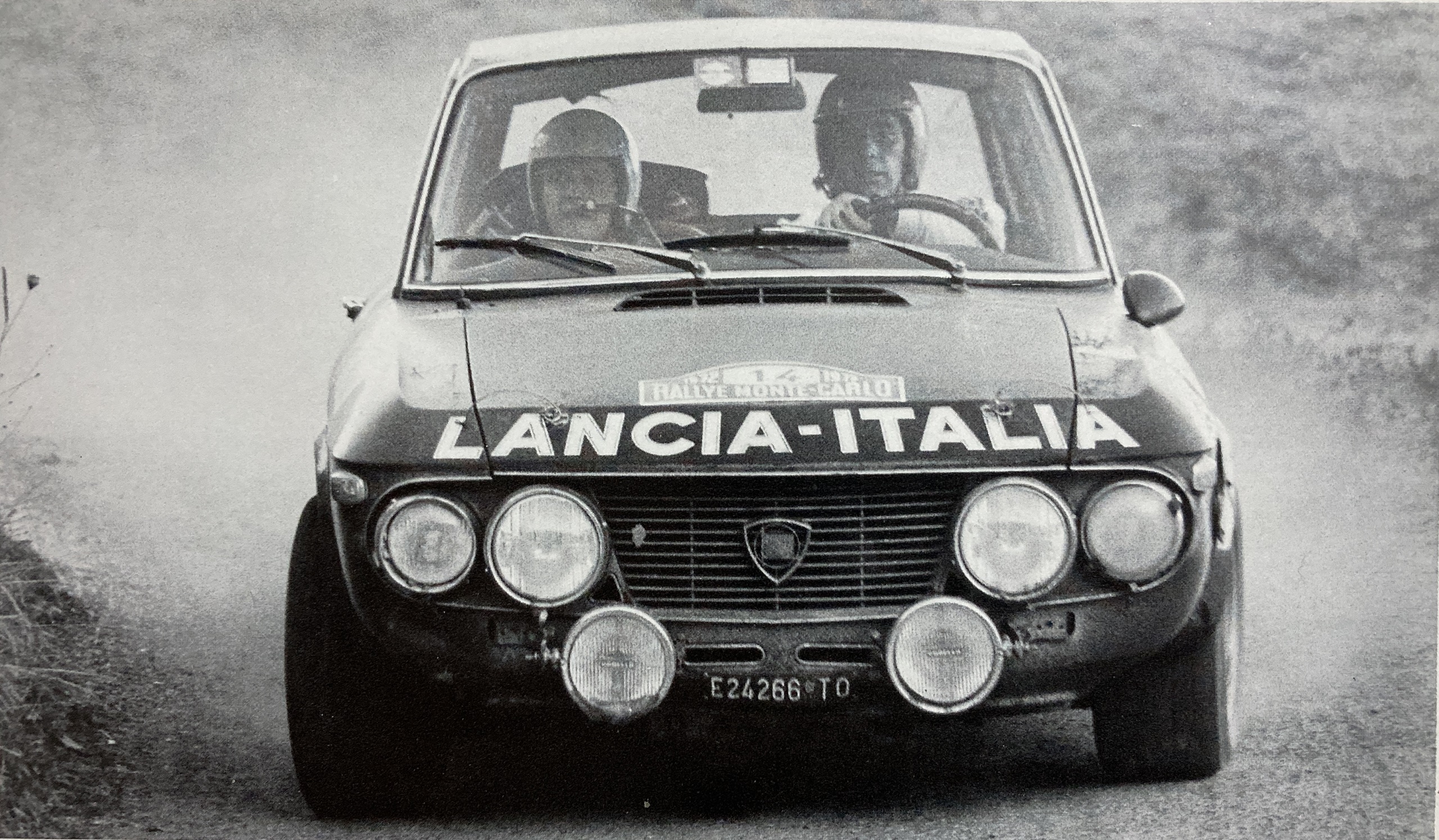 Sandro Munari, Fulvia 1,6 HF – Quelle: Brägger, Die Geschichte der Rallye Monte Carlo, Edition Scriptum 1988